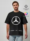 Мужская футболка оверсайз / Mercedes sport auto abstract