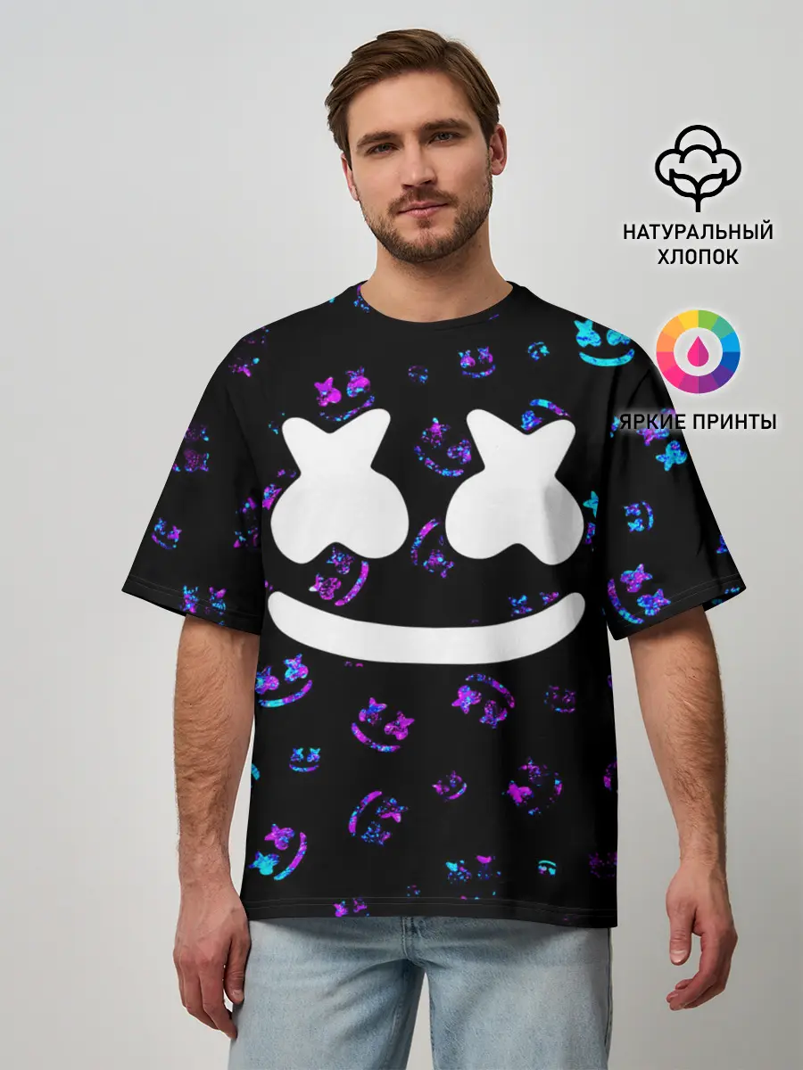Мужская футболка оверсайз / MARSHMELLO / МАРШМЕЛЛОУ