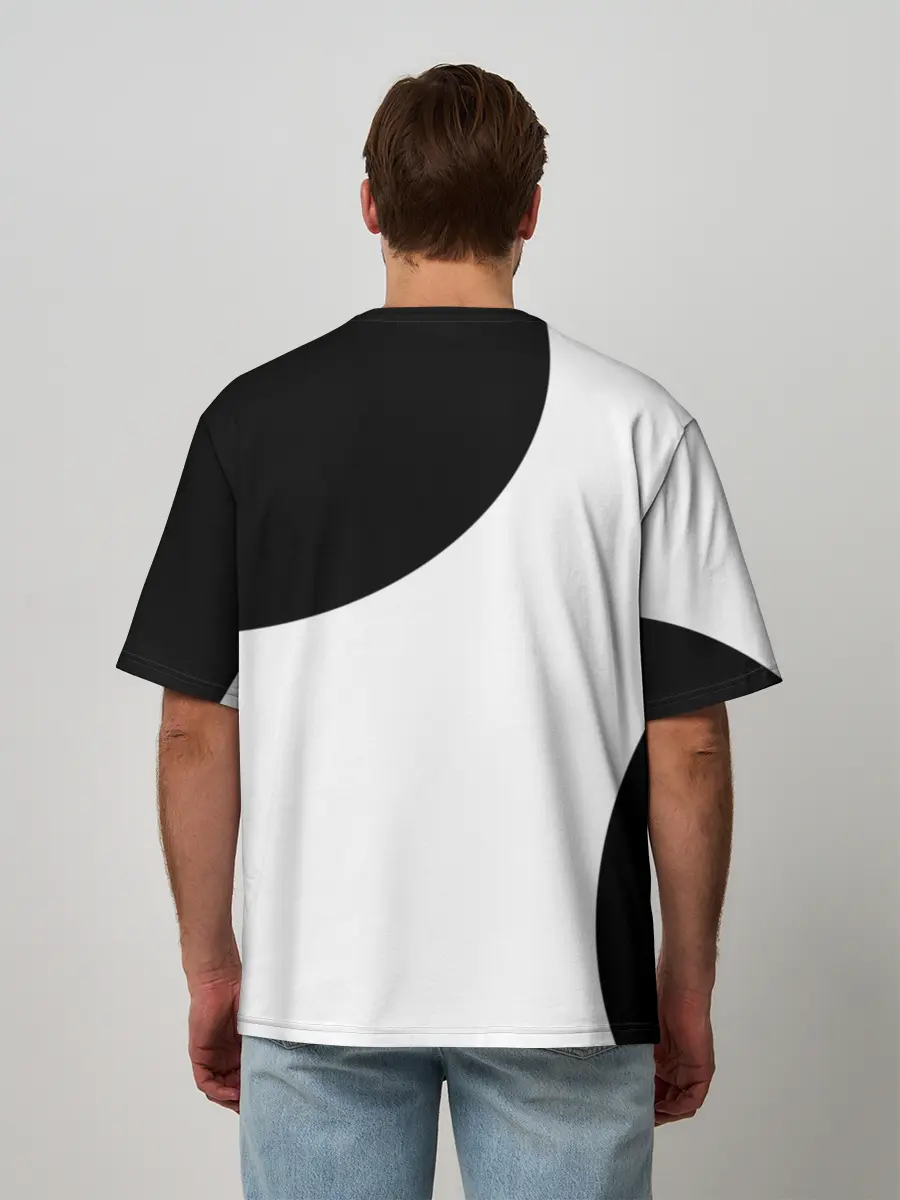 Мужская футболка оверсайз / Россия Black&White