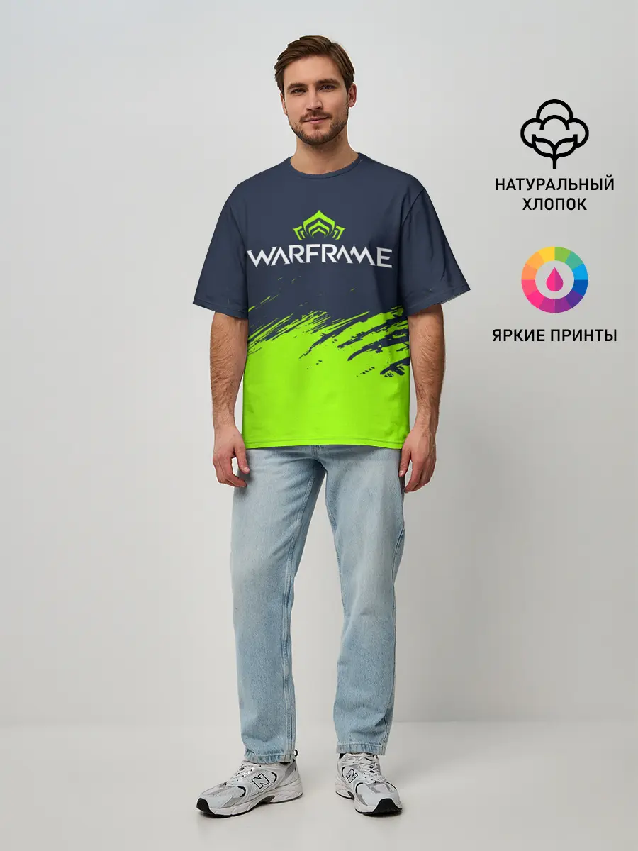 Мужская футболка оверсайз / WARFRAME / ВАРФРЕЙМ