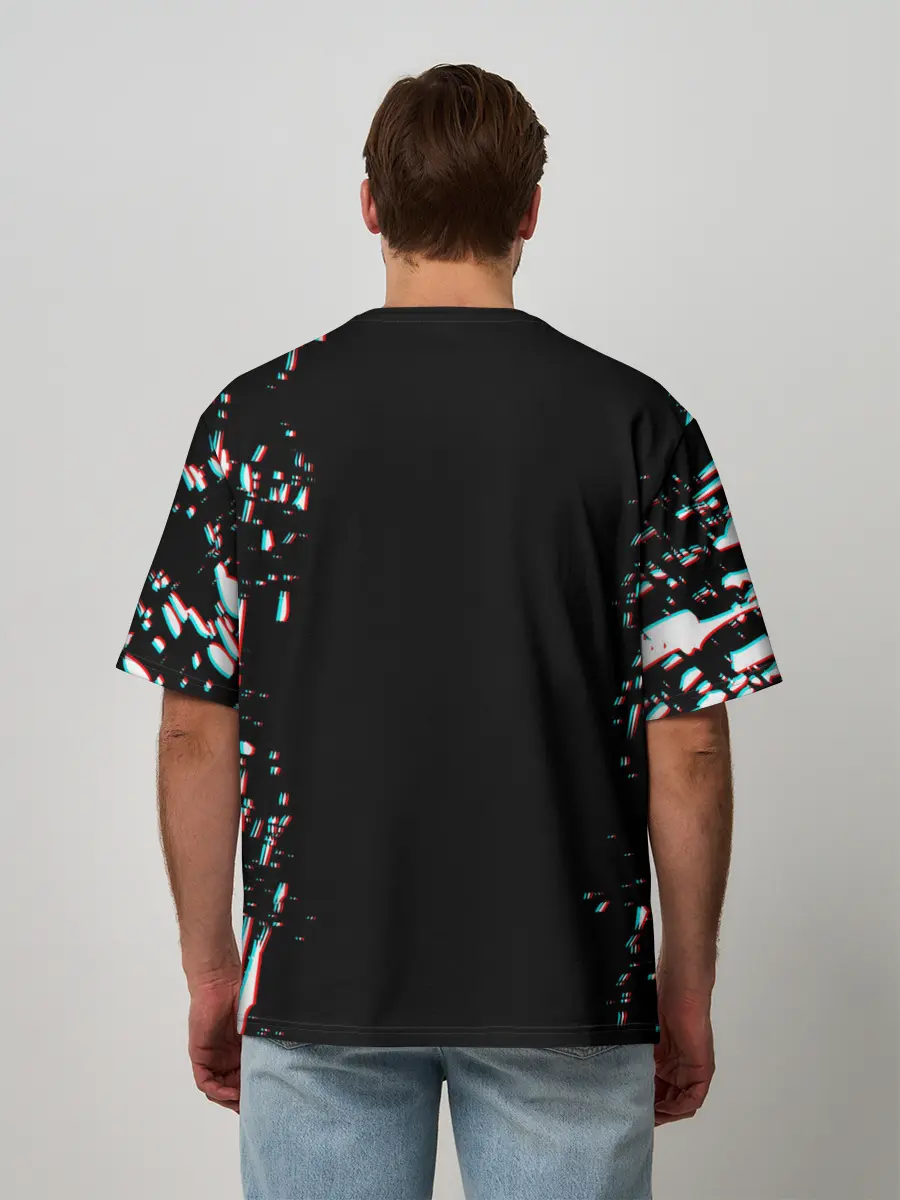 Мужская футболка оверсайз / Love, Death and Robots | Lora Glitch