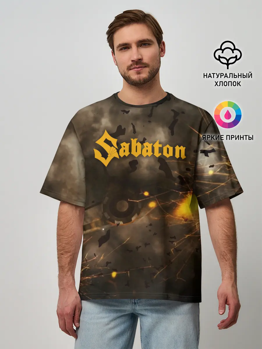 Мужская футболка оверсайз / Sabaton