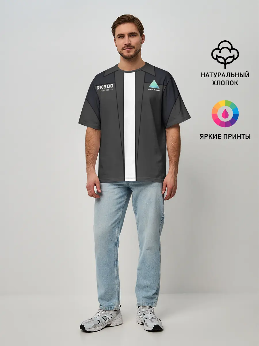 Мужская футболка оверсайз / RK800 без галстука