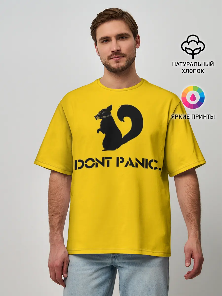 Мужская футболка оверсайз / Dont Panic.