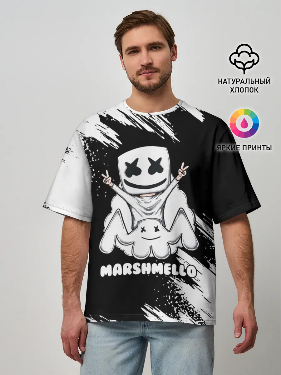 Мужская футболка оверсайз / MARSHMELLO