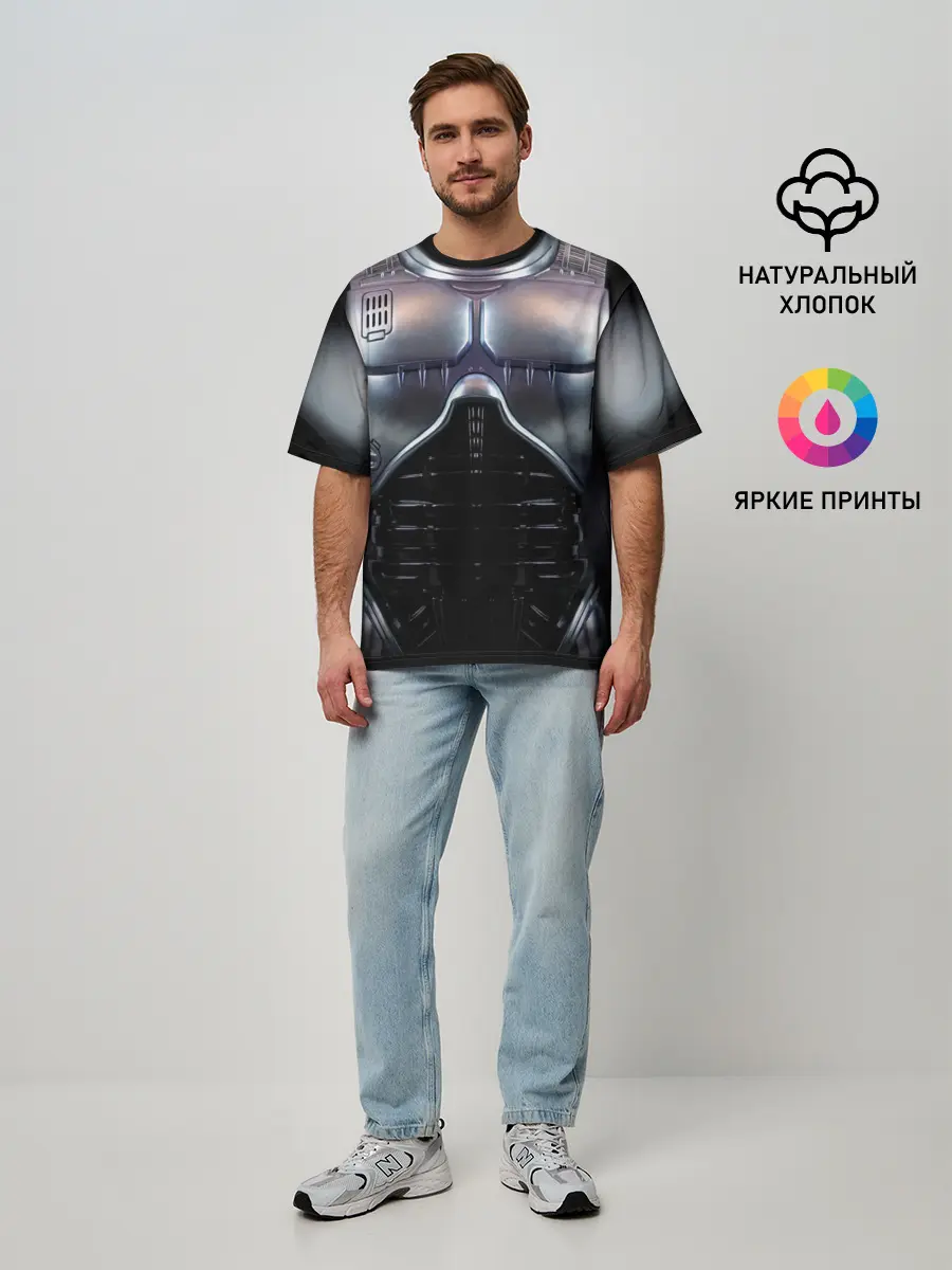 Мужская футболка оверсайз / Робокоп