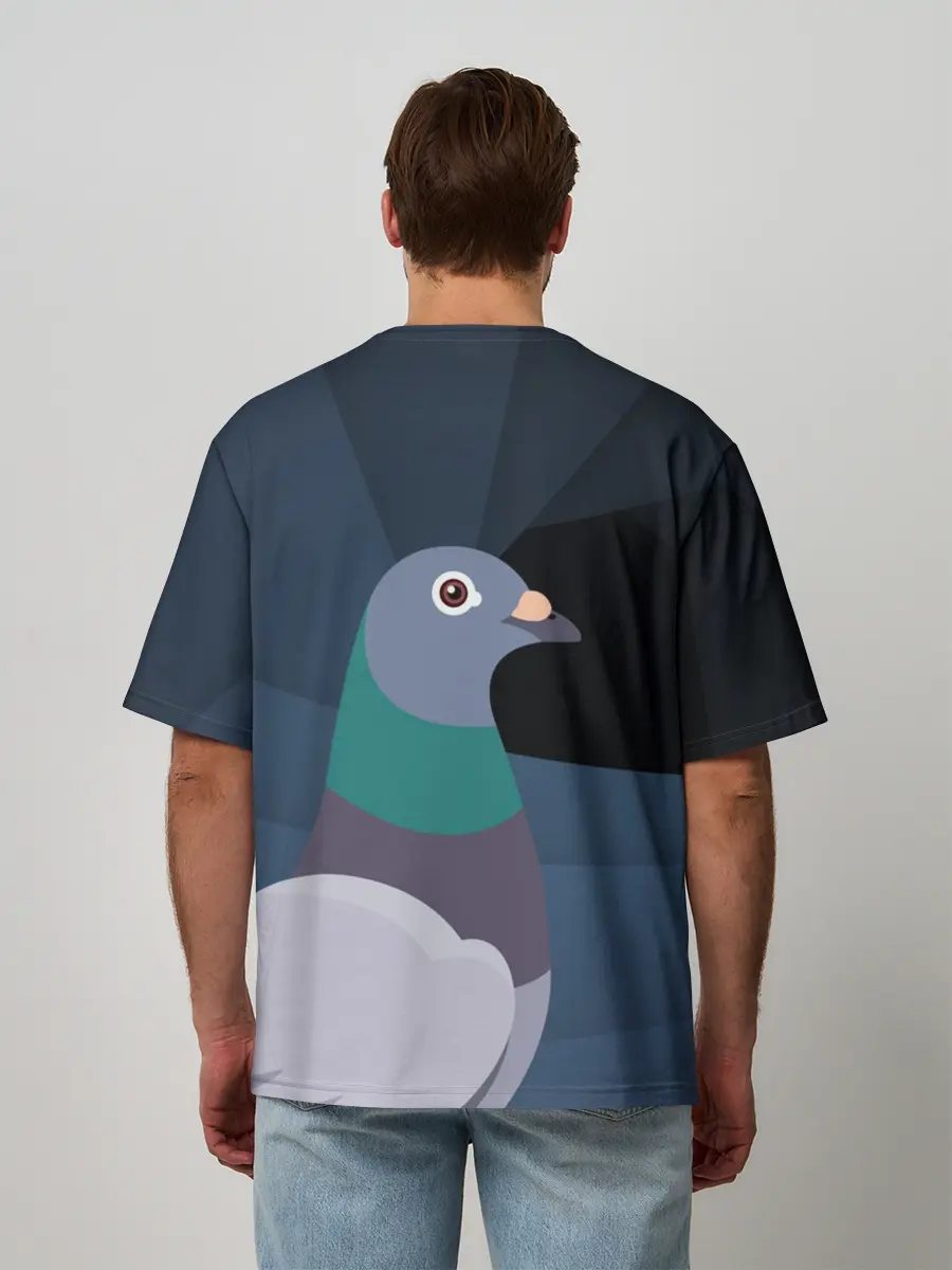 Мужская футболка оверсайз / Голубь Наташа