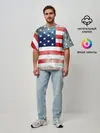 Мужская футболка оверсайз / Америка Флаг