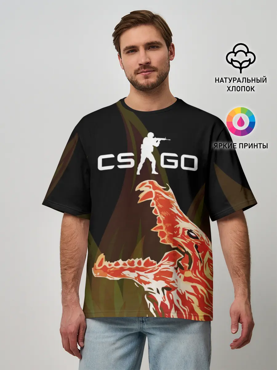 Мужская футболка оверсайз / CS:GO - Howl
