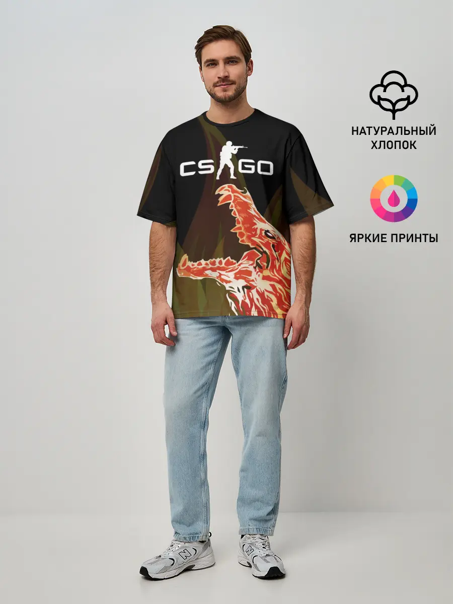 Мужская футболка оверсайз / CS:GO - Howl