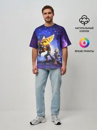 Мужская футболка оверсайз / Ratchet & Clank game