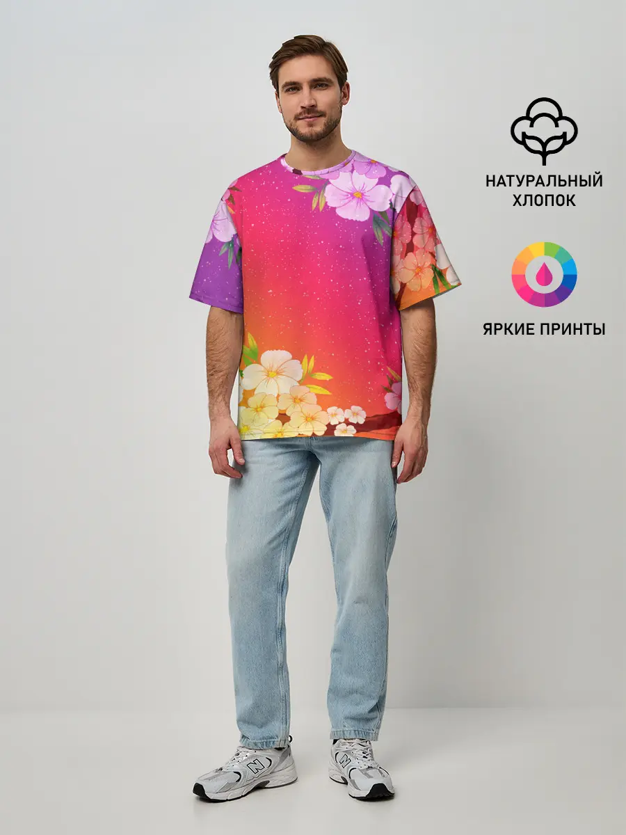 Мужская футболка оверсайз / САКУРА | SAKURA