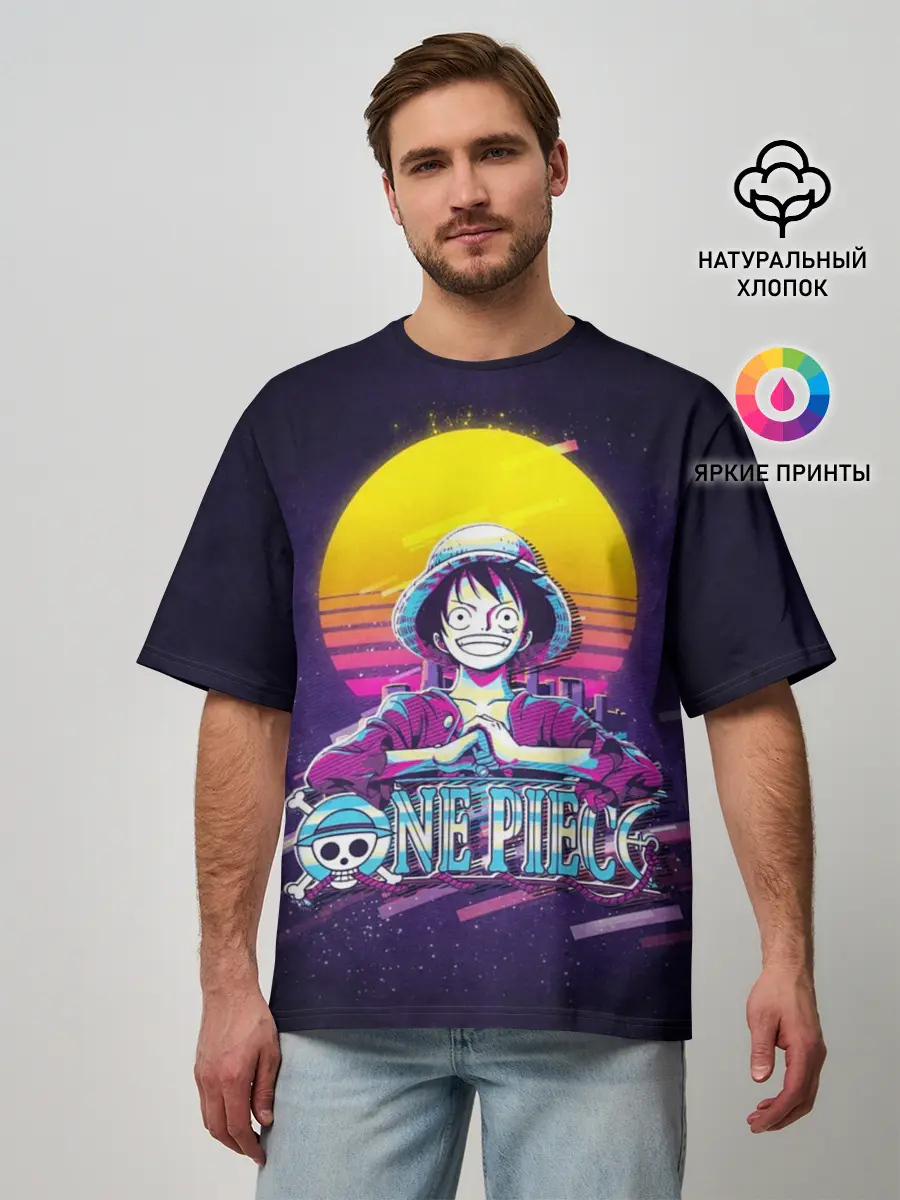 Мужская футболка оверсайз / Neon One Piece