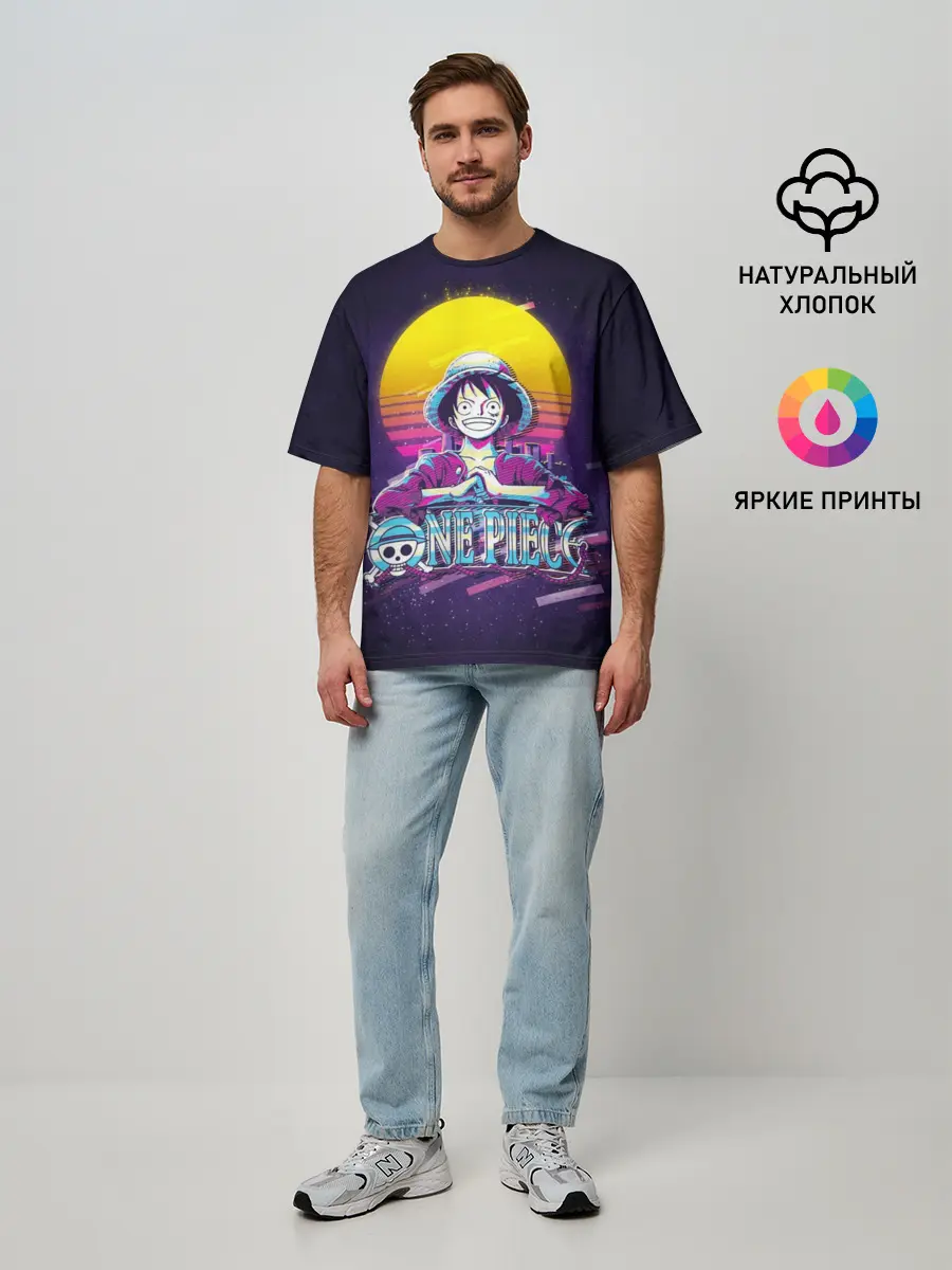 Мужская футболка оверсайз / Neon One Piece