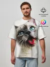 Мужская футболка оверсайз / Котик