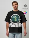 Мужская футболка оверсайз / Скафандр с отражением НЛО