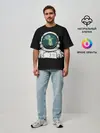 Мужская футболка оверсайз / Скафандр с отражением НЛО