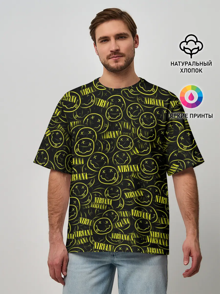 Мужская футболка оверсайз / Нирвана