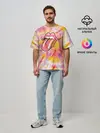 Мужская футболка оверсайз / Rolling Stones tie-dye