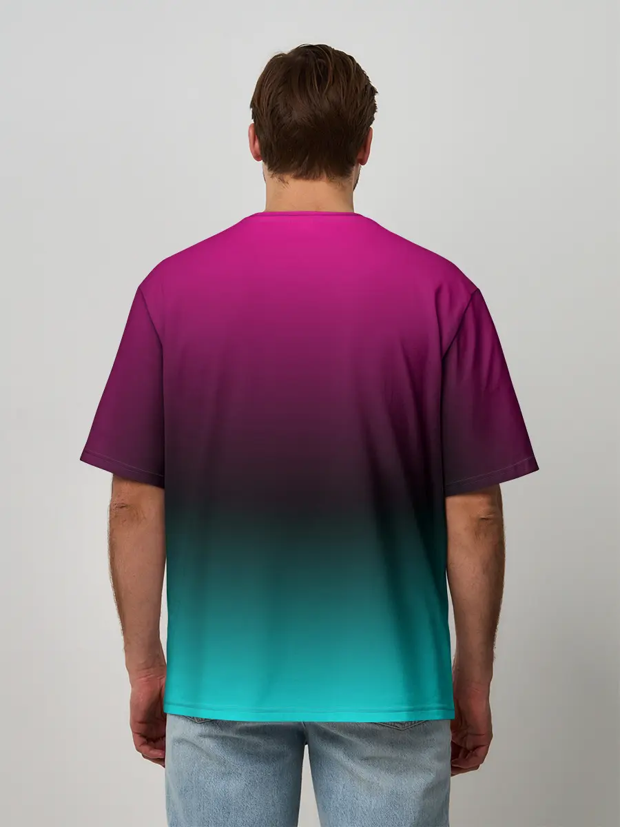 Мужская футболка оверсайз / RETRO CYBER BEAR NEON