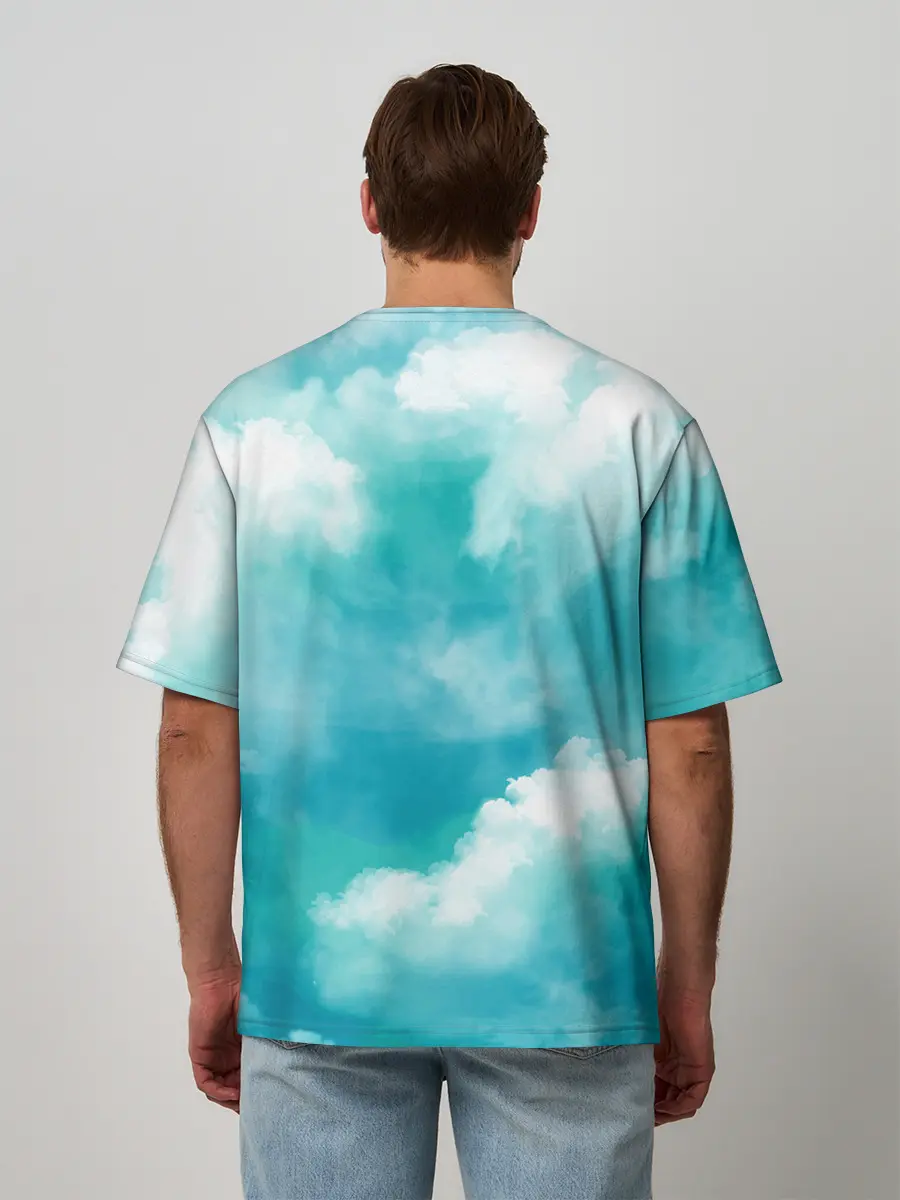 Мужская футболка оверсайз / Голубое Небо | Blue Sky