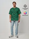 Мужская футболка оверсайз / Абстрактный зелено-черный узор