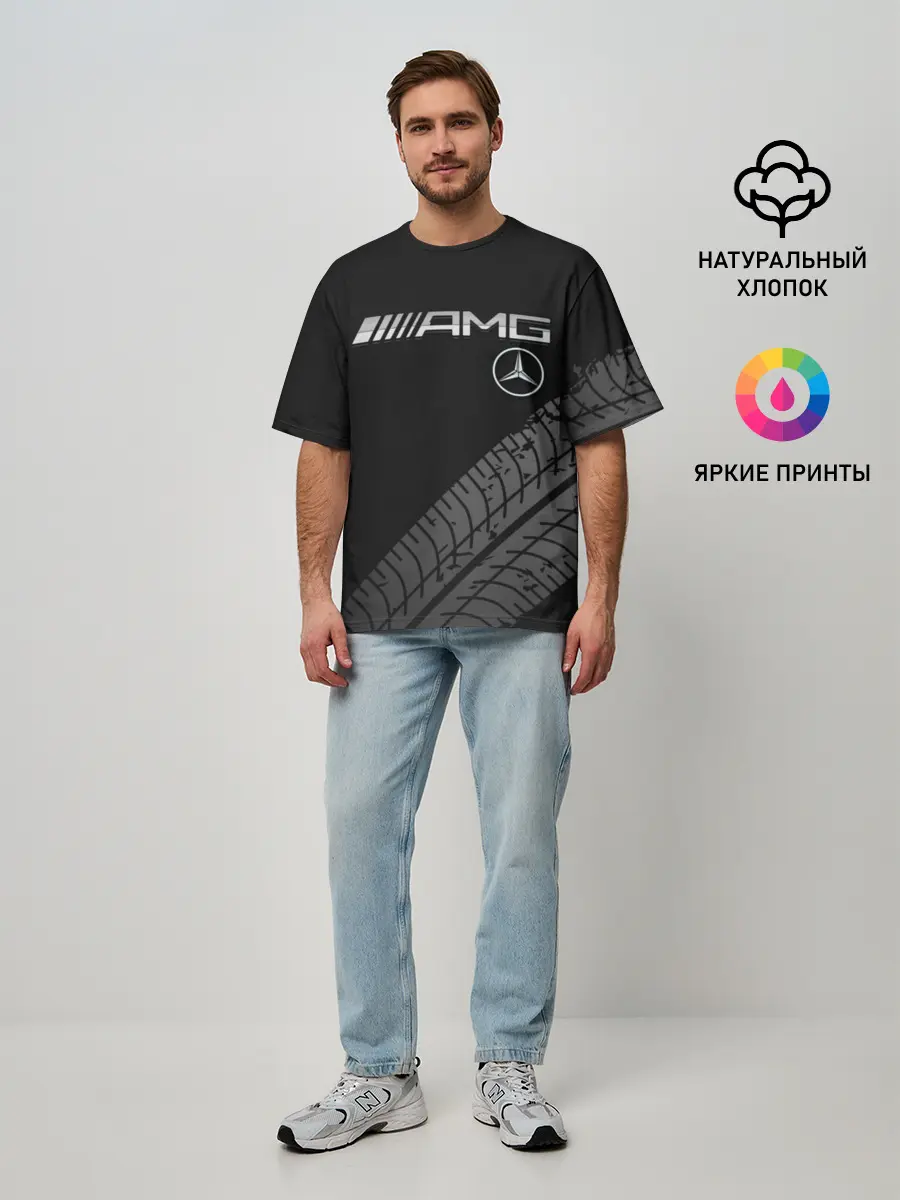Мужская футболка оверсайз / Mercedes