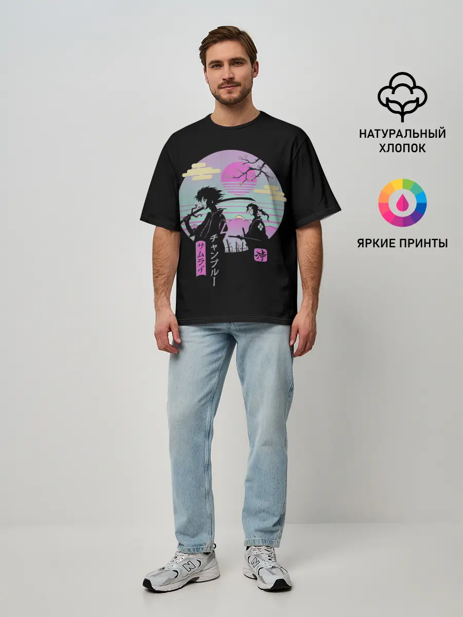 Мужская футболка оверсайз / Samurai