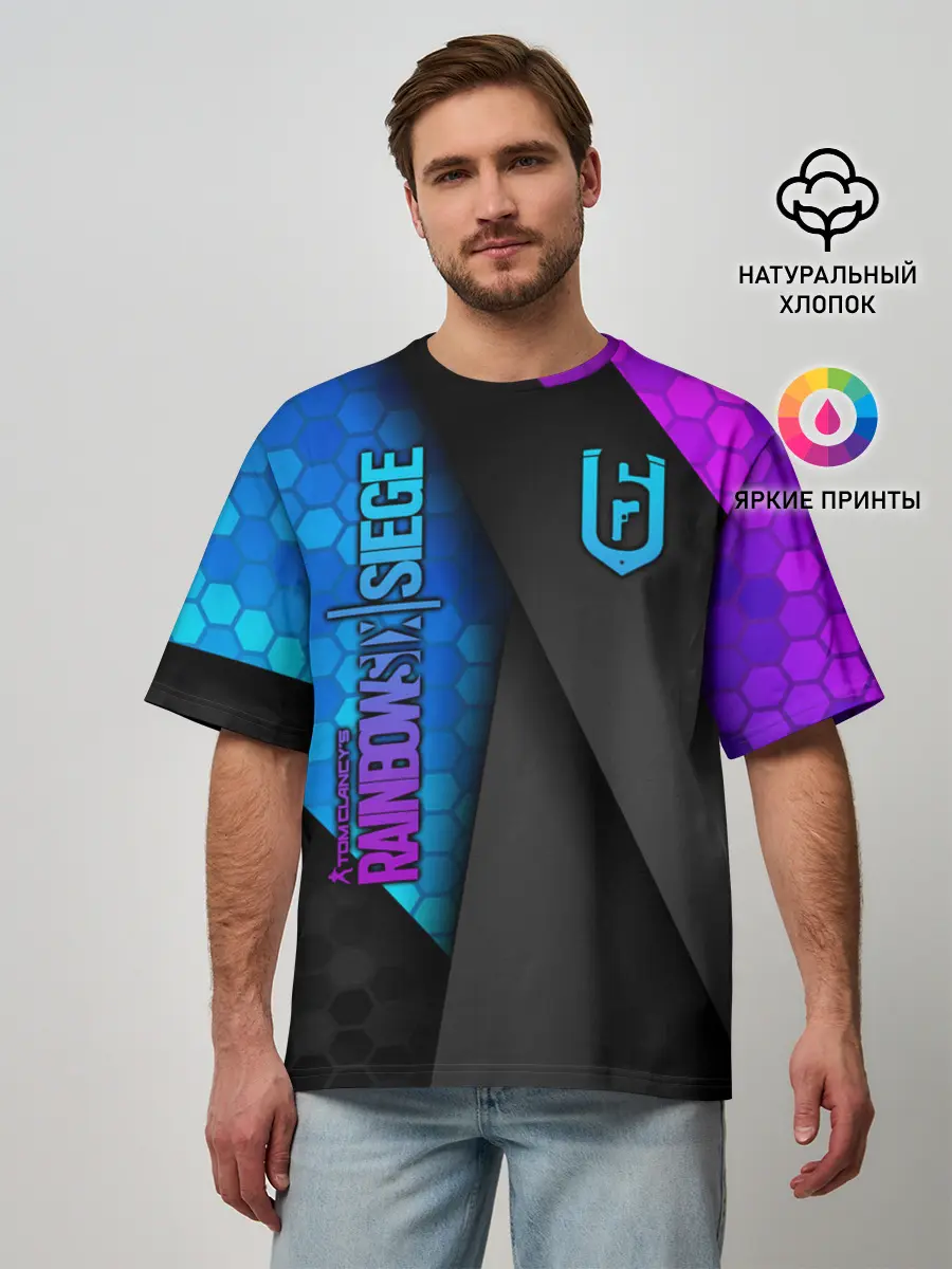 Мужская футболка оверсайз / Rainbow Six Siege