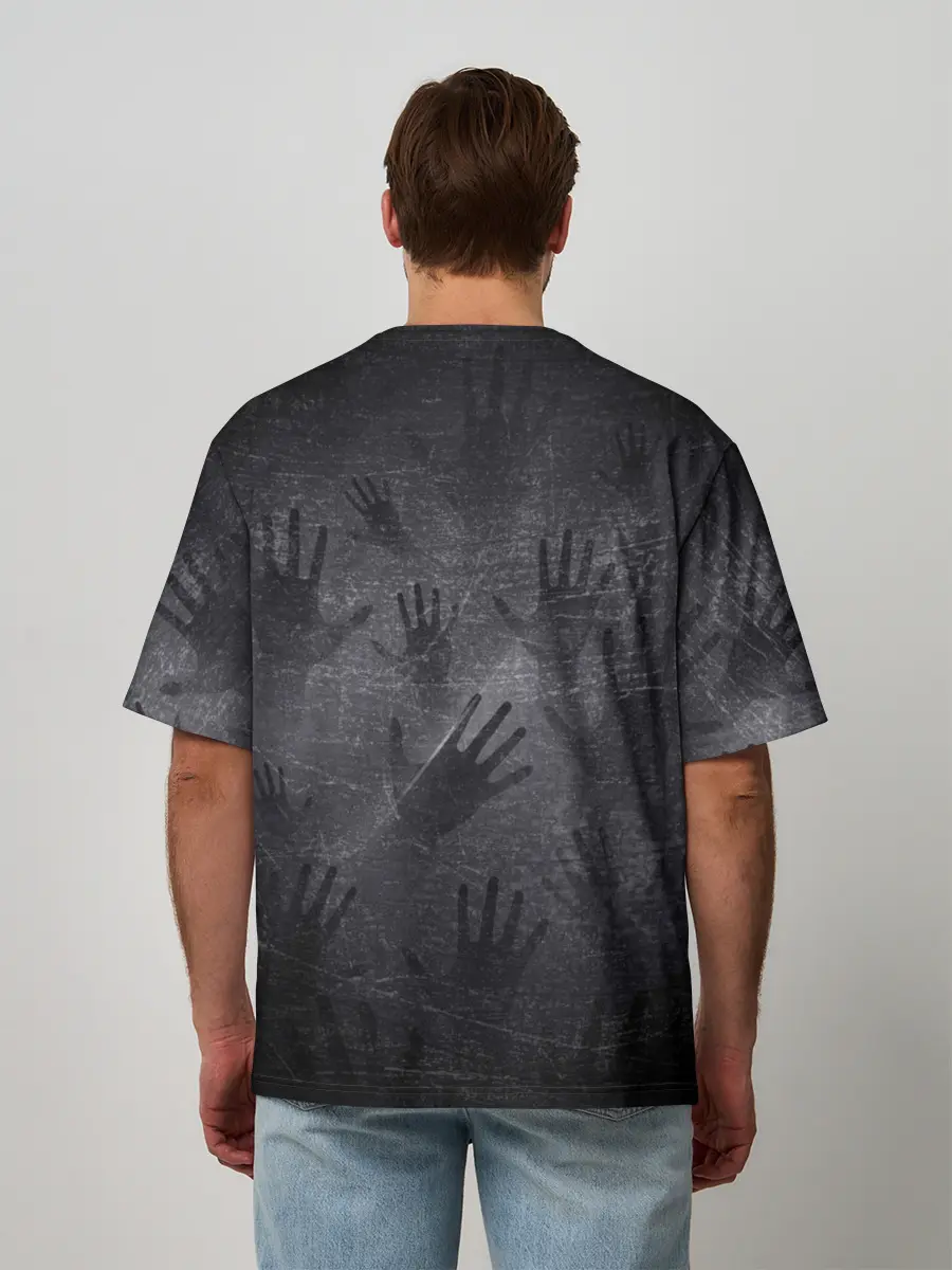 Мужская футболка оверсайз / ЛАДОНИ УШЕДШИХ
