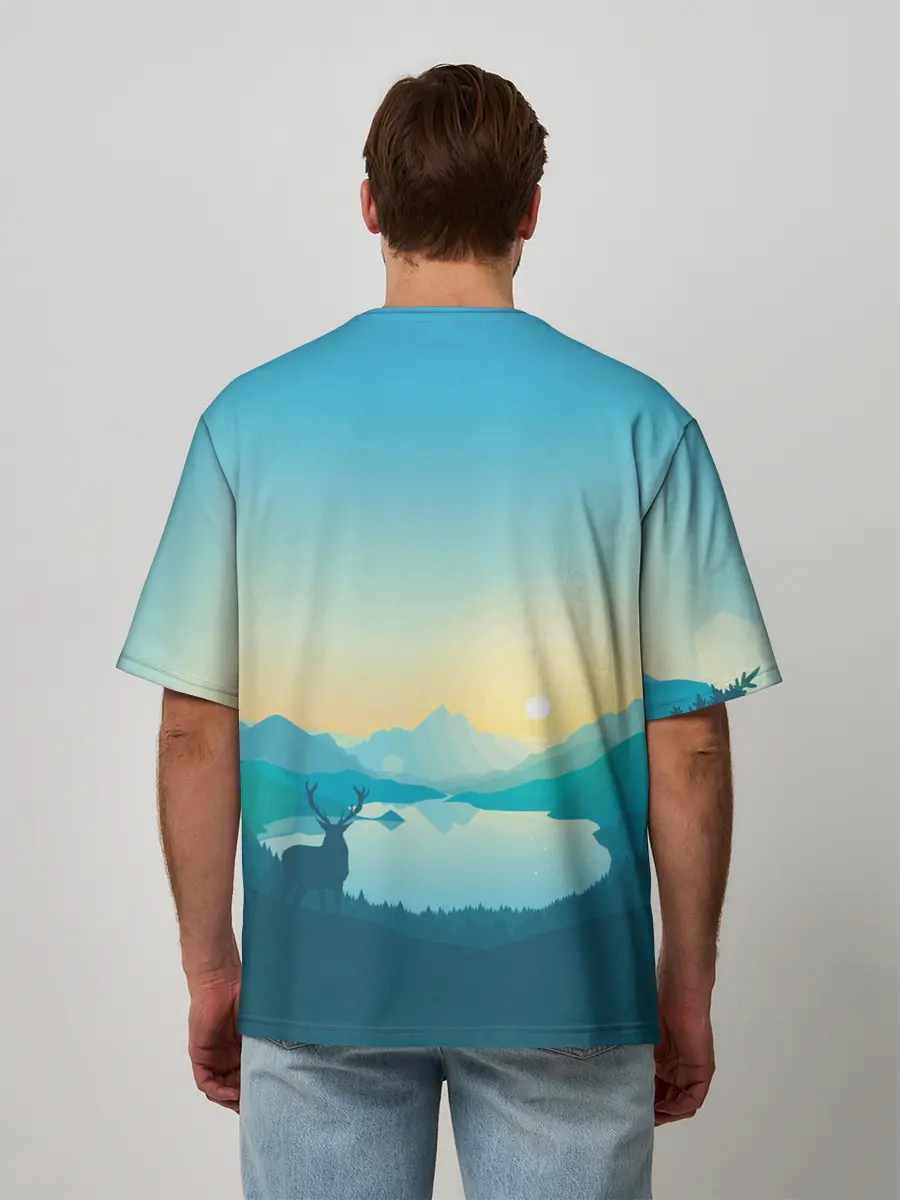 Мужская футболка оверсайз / Векторная природа