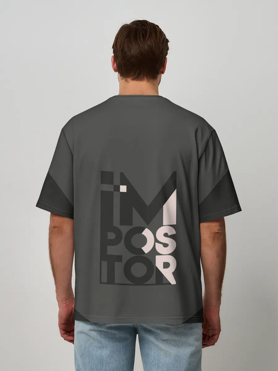 Мужская футболка оверсайз / AMONG US | BLACK IMPOSTOR