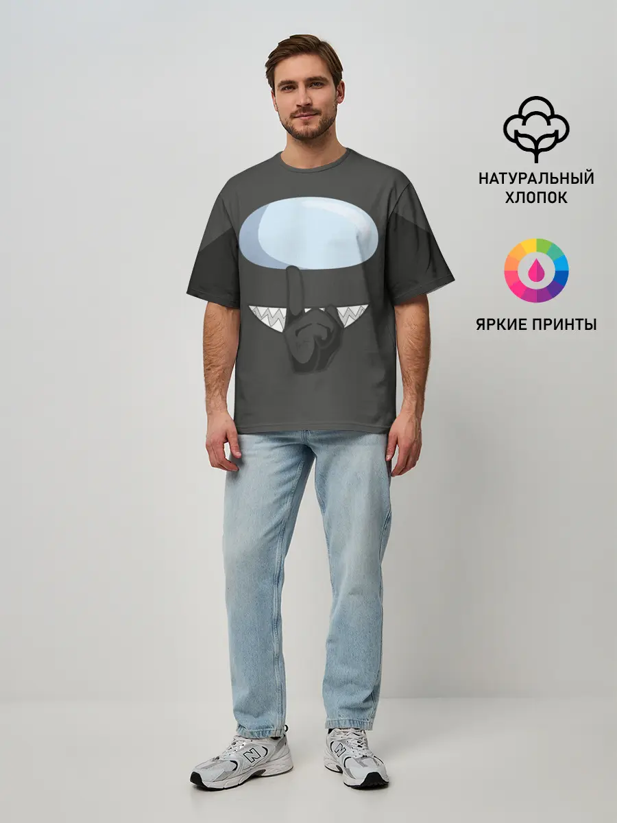 Мужская футболка оверсайз / AMONG US | BLACK IMPOSTOR