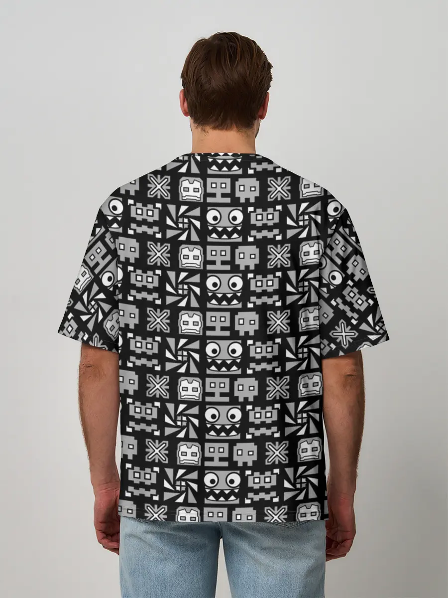 Мужская футболка оверсайз / Geometry Dash | Cubes