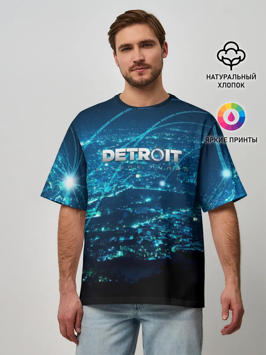 Мужская футболка оверсайз / Detroit:become human