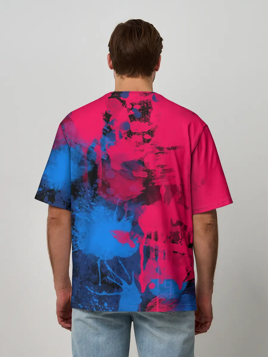 Мужская футболка оверсайз / Буря красок