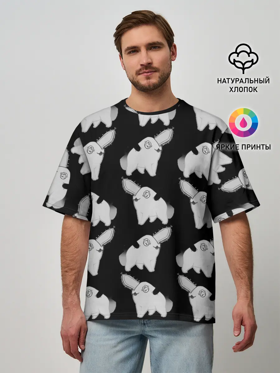 Мужская футболка оверсайз / Почитта в стиле manga