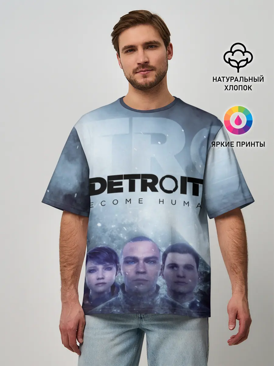 Мужская футболка оверсайз / Detroit become human