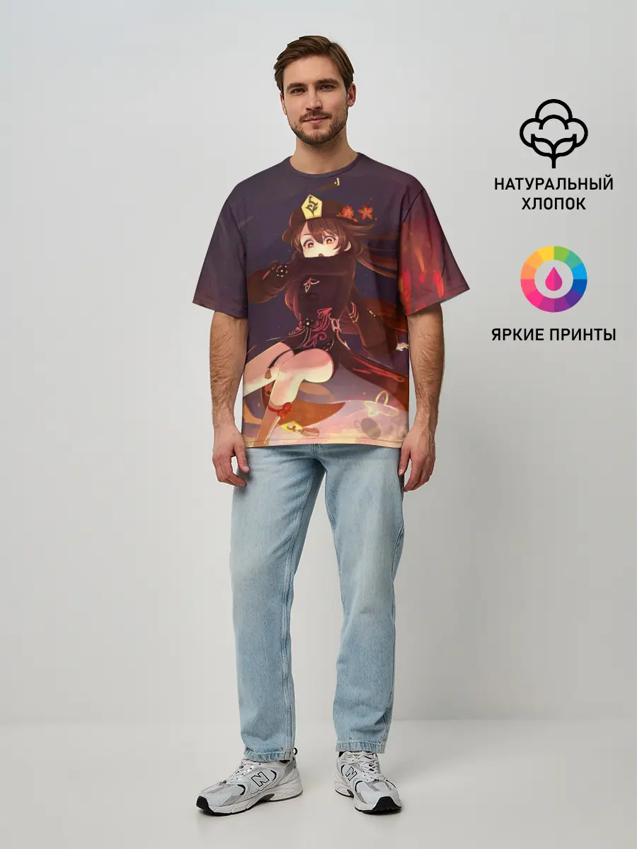 Мужская футболка оверсайз / Hu Tao, Ху Тао