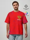 Мужская футболка оверсайз / RUSSIA / РОССИЯ