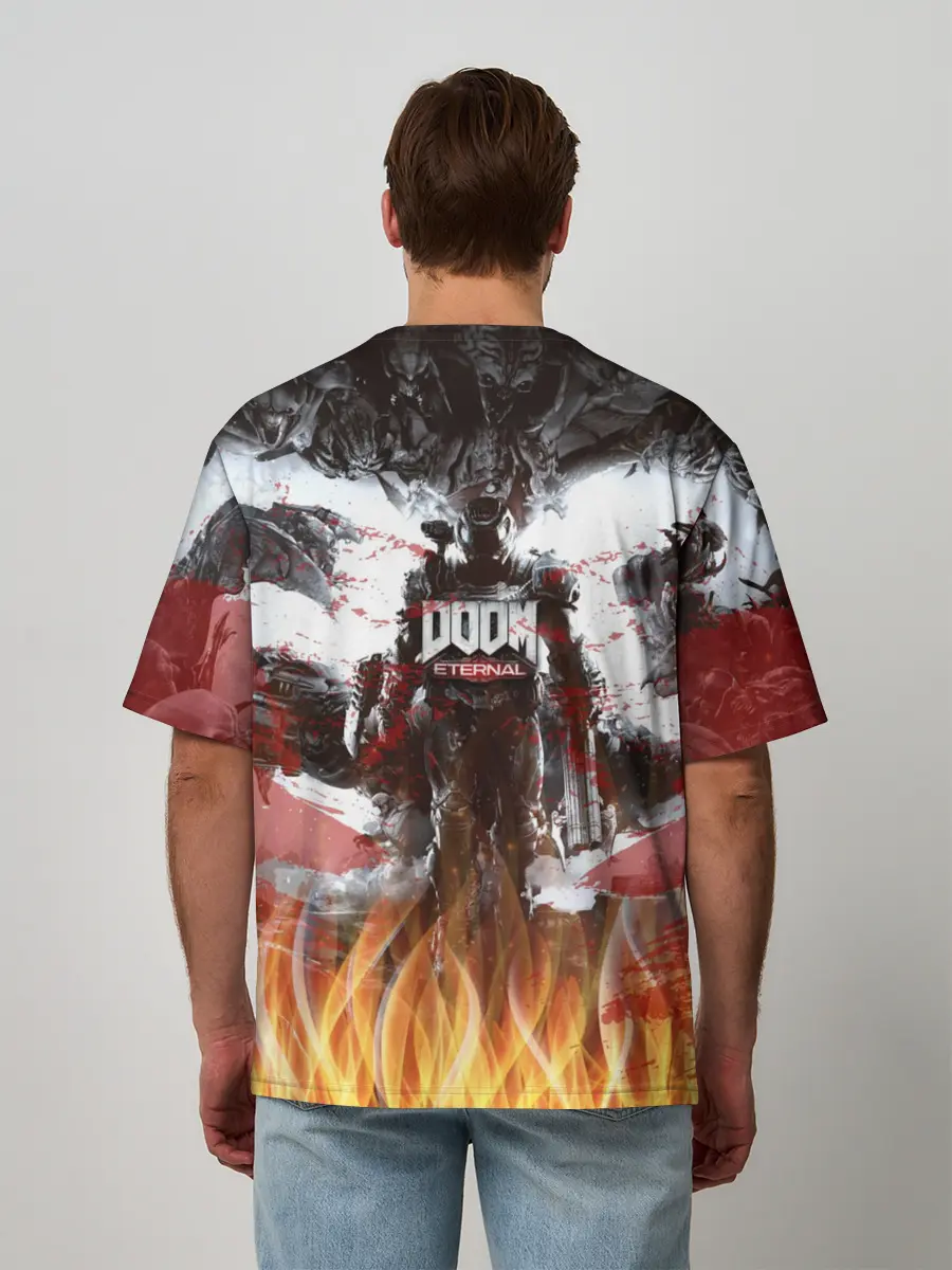 Мужская футболка оверсайз / Doom Ethernal Ancient Gods