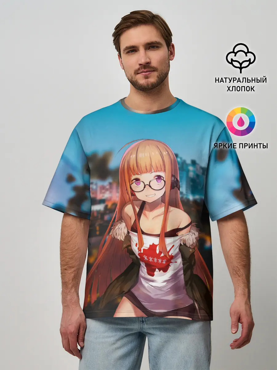 Мужская футболка оверсайз / Футаба Сакура