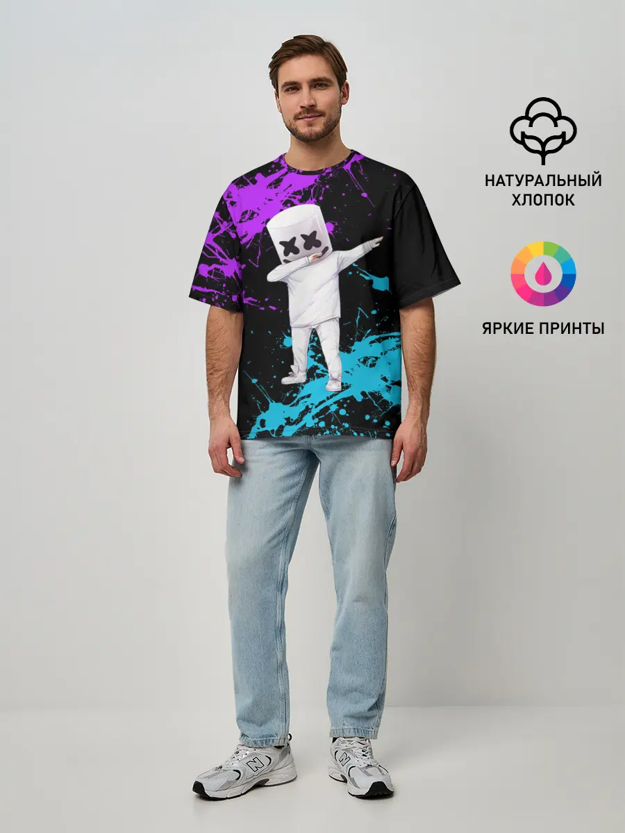 Мужская футболка оверсайз / MARSHMELLO