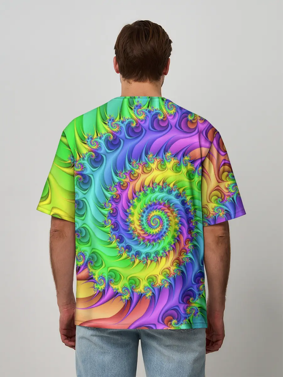 Мужская футболка оверсайз / ФРАКТАЛЬНЫЙ АБСТРАКТ