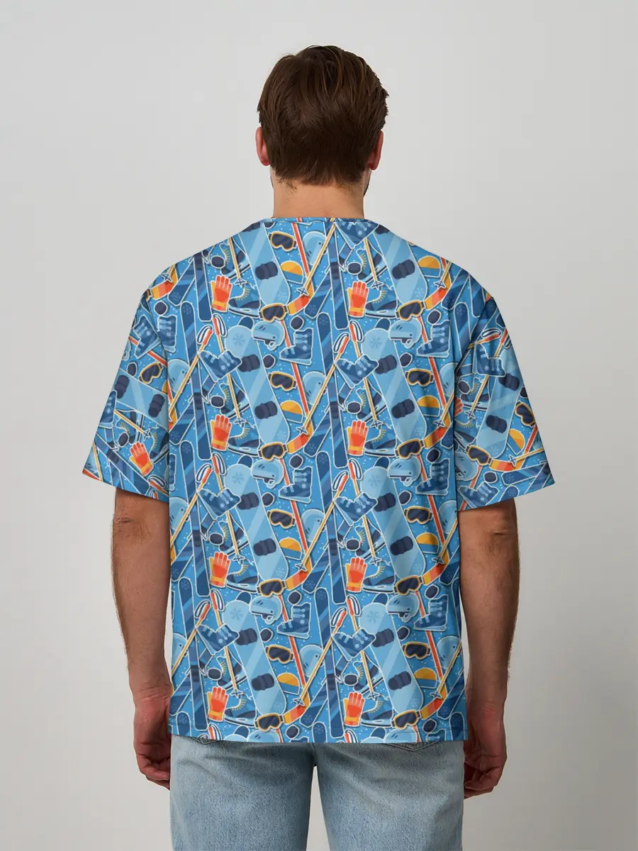 Мужская футболка оверсайз / Зимние виды спорта