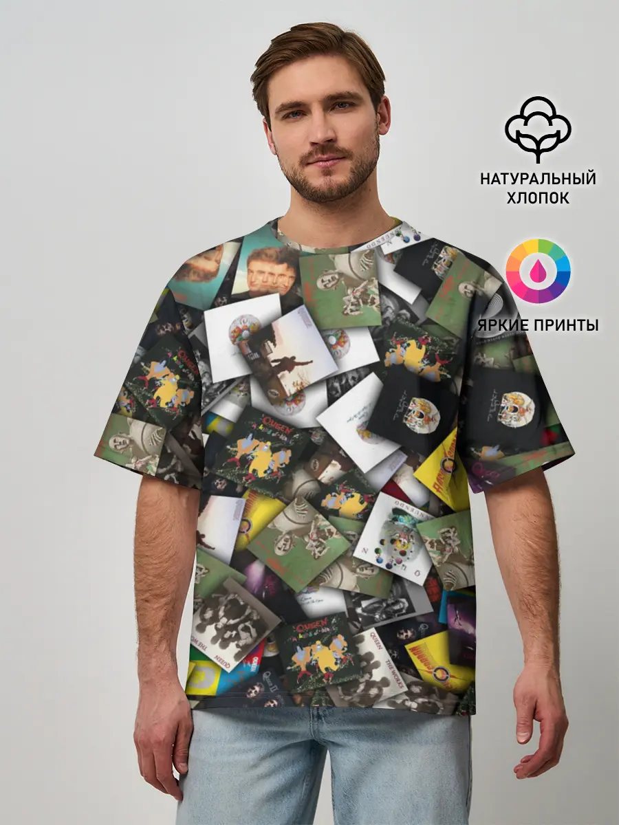 Мужская футболка оверсайз / Queen. Дискография