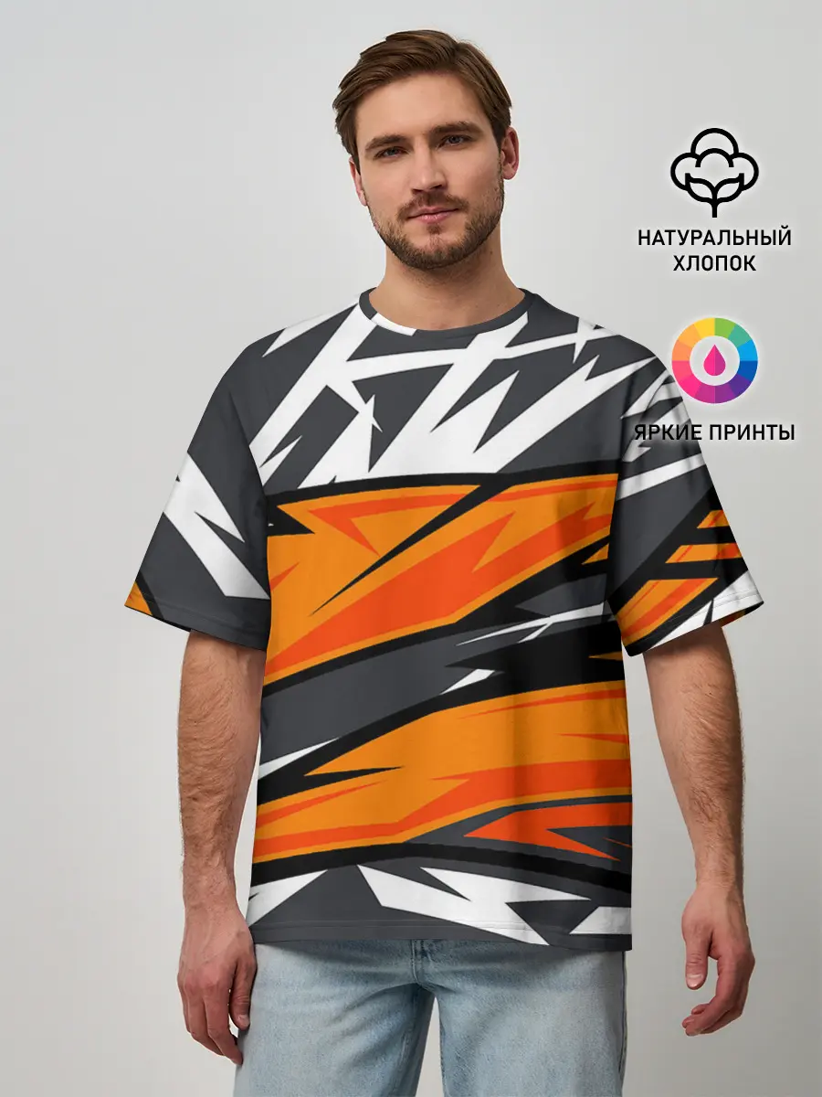 Мужская футболка оверсайз / corner camouflage