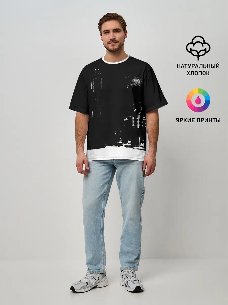 Мужская футболка оверсайз / город