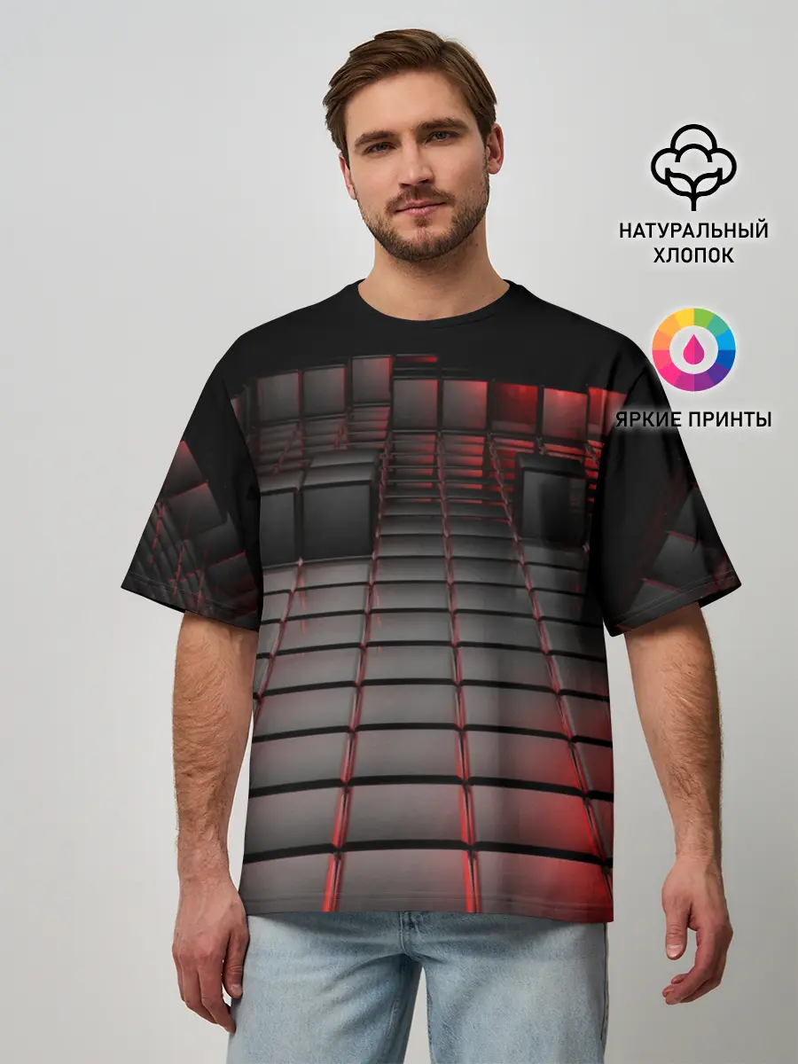 Мужская футболка оверсайз / КАРБОНОВЫЕ ПЛИТЫ