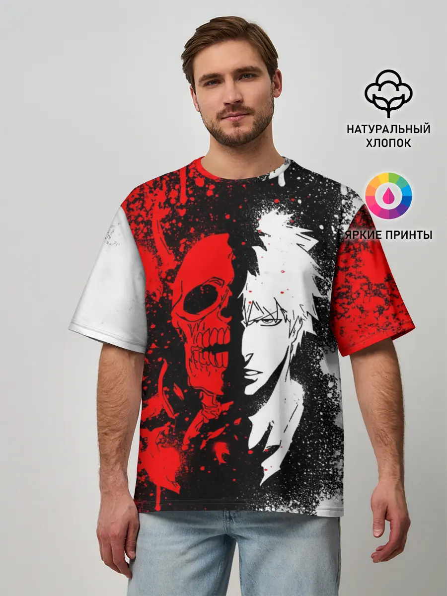 Мужская футболка оверсайз / ИЧИГО БЛИЧ | ICHIGO BLEACH